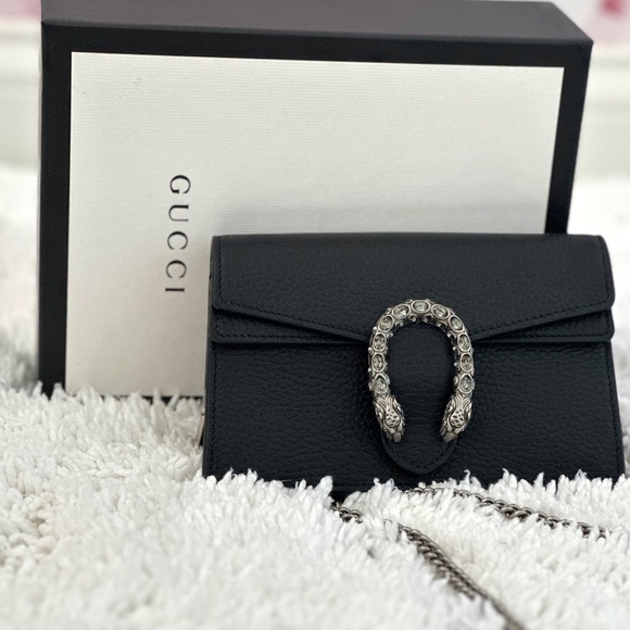 Gucci Dionysus Black Leather Super Mini Bag - Picture 1 of 16